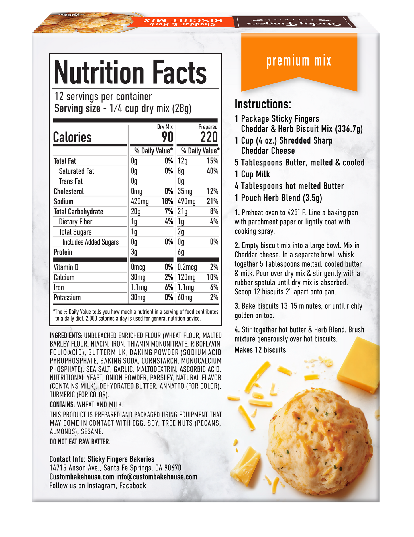 Sticky Fingers Bakeries Cheddar & Herb Biscuit Mix